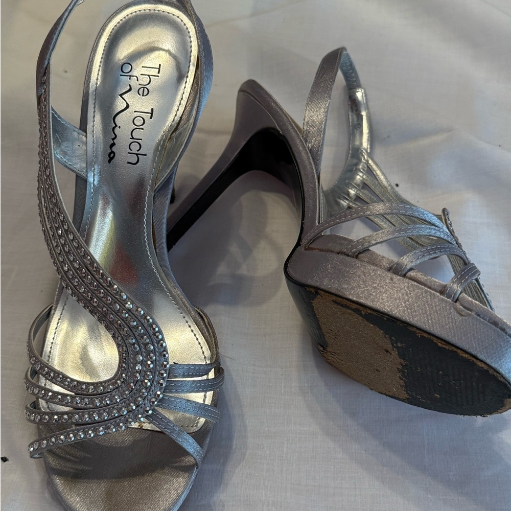 Touch of Nina Metallic Strappy Heels